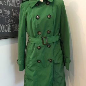 Calvin Klein Green Trench Coat/Long Jacket size M